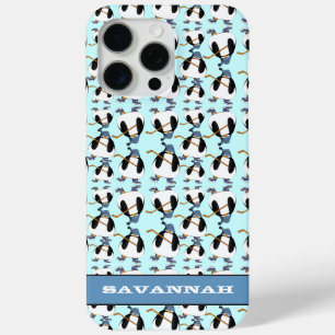 Cute Hockey Penguin Patroon Kies Kleur iPhone 15 Pro Max Hoesje