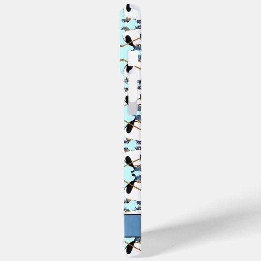 Cute Hockey Penguin Patroon Kies Kleur Case-Mate iPhone Case (Achterkant / Links)