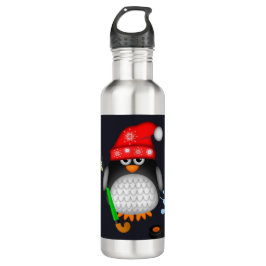 Cute hockey pinguin met rode petten en kerstbomen waterfles 