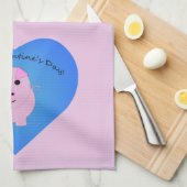 Cute Hoggy Valentijnsdag Theedoek (Quarter Fold)