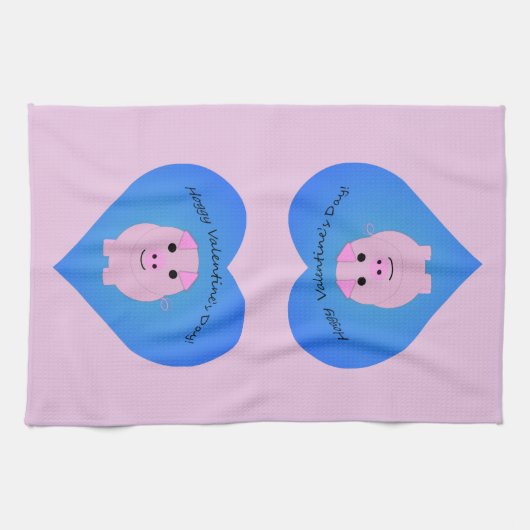 Cute Hoggy Valentijnsdag Theedoek (Horizontaal)