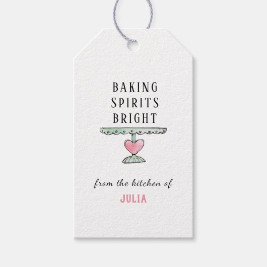 Cute Holiday 'Baking Sprits Bright' cadeautjes Lab Cadeaulabel (Voorkant)