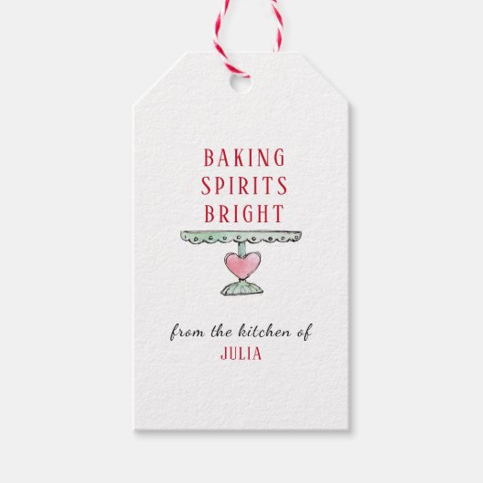 Cute Holiday 'Baking Sprits Bright' cadeautjes Lab Cadeaulabel (Voorkant)