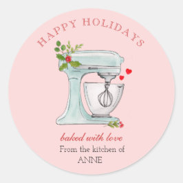Cute Holiday Bakkers Mixer Ronde Sticker