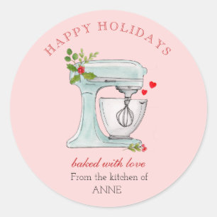 Cute Holiday Bakkers Mixer Ronde Sticker