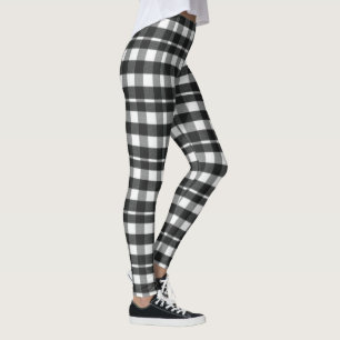 Cute Holiday Black, White Pset Tartan Kerstmis Leggings