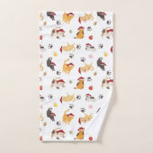 Cute Holiday Cat Pattern Bad Handdoek (Handdoek)