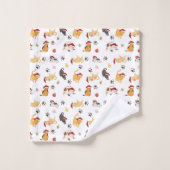 Cute Holiday Cat Pattern Bad Handdoek (Wasdoekje)