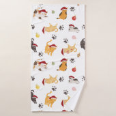 Cute Holiday Cat Pattern Badhanddoek (Badhanddoek)