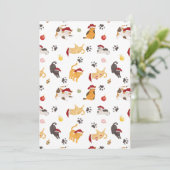 Cute Holiday Cat Pattern Feestdagenkaart (Staand voorkant)