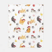 Cute Holiday Cat Pattern Fleece Deken (Voorkant)