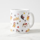 Cute Holiday Cat Pattern Grote Koffiekop (Voorkant rechts)