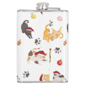 Cute Holiday Cat Pattern Heupfles (Achterkant)