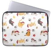 Cute Holiday Cat Pattern Laptop Sleeve (Voorkant)