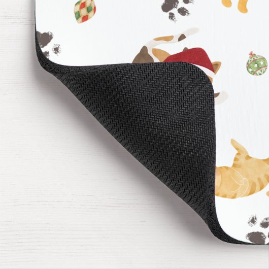 Cute Holiday Cat Pattern Muismat (Hoek)