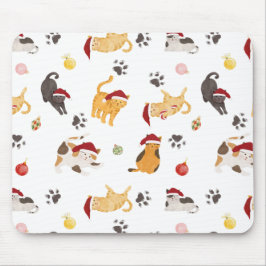 Cute Holiday Cat Pattern Muismat