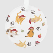 Cute Holiday Cat Pattern Ornament (achterkant)