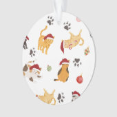Cute Holiday Cat Pattern Ornament (voorkant)