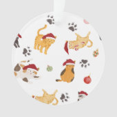 Cute Holiday Cat Pattern Ornament (voorkant)