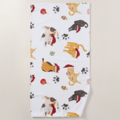 Cute Holiday Cat Pattern Strandlaken (Voorkant)