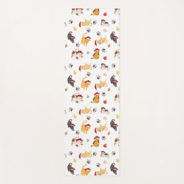 Cute Holiday Cat Pattern Yogamat