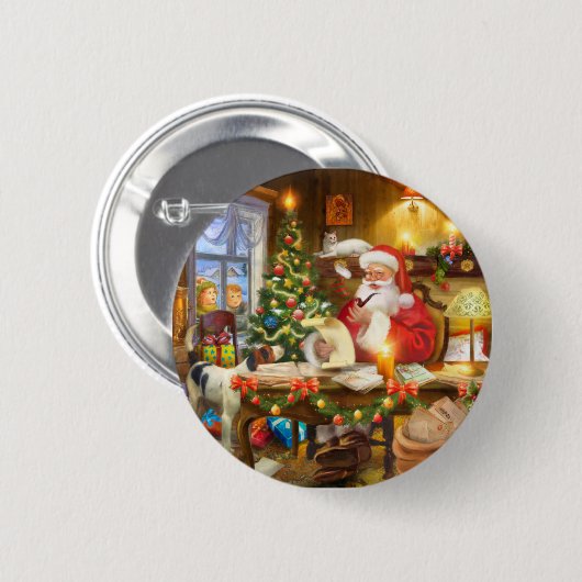 Cute holiday Christmas Ronde Button 5,7 Cm (Voorkant /achterkant)