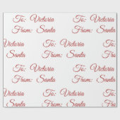 Cute Holiday Christmas To And From Personalized Cadeaupapier (Vlak)