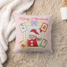 Cute Holiday Collage with Festive Pastel Frames Kussen