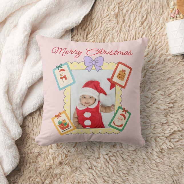 Cute Holiday Collage with Festive Pastel Frames Kussen (Deken)