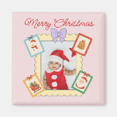 Cute Holiday Collage with Festive Pastel Frames Magneet (Voorkant)