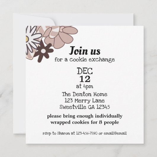 Cute Holiday Cookie Exchange Kaart (Achterkant)
