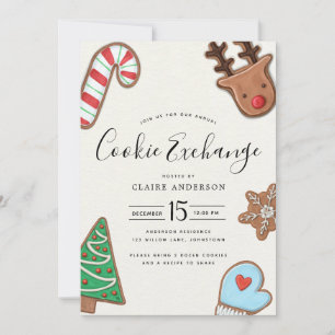 Cute Holiday Cookie Exchange Kaart