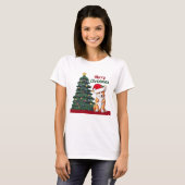 Cute Holiday Corgi-kerstboom T-shirt (Voorkant volledig)