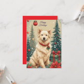 Cute Holiday Dog Kaart (Voorkant / Achterkant in situ)