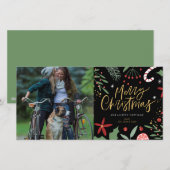 Cute Holiday Doodles | LGBT Photo Holiday Card Feestdagenkaart (Voorkant / Achterkant)