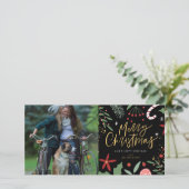 Cute Holiday Doodles | LGBT Photo Holiday Card Feestdagenkaart (Staand voorkant)