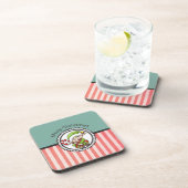 Cute Holiday Elf met Candy Cane Merry Kerstmis Bier Onderzetter (Rechterzijde)