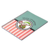 Cute Holiday Elf met Candy Cane Merry Kerstmis Notitieboek (Linkerzijde)