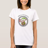 Cute Holiday Elf met Candy Cane Merry Kerstmis T-shirt (Voorkant)
