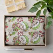 Cute Holiday Elf met decoratieve kerstDesign Tissuepapier (Geschenk)