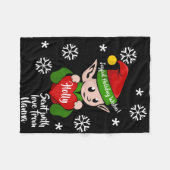 Cute Holiday Elf Personalized Fleece Blanket (Voorkant (Horizontaal))