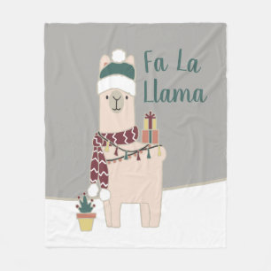 Cute Holiday Fa La llama-ontwerp Fleece Deken