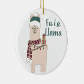 Cute Holiday Fa La Llama-ontwerp Keramisch Ornament (Rechts)