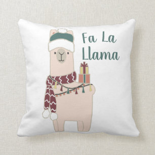 Cute Holiday Fa La Llama-ontwerp Kussen