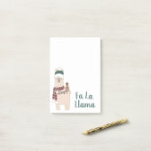 Cute Holiday Fa La Llama-ontwerp Post-it® Notes (Op bureau)