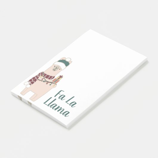 Cute Holiday Fa La Llama-ontwerp Post-it® Notes (Schuin)