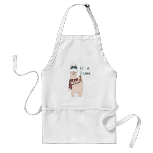 Cute Holiday Fa La llama-ontwerp Standaard Schort (Voorkant)