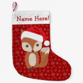 Cute Holiday Fox Persoonlijke Kerstmis Kleine Kerstsok (Voorkant)