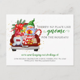 Cute Holiday Gnome Red Truck We hebben Briefkaart 