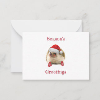 Cute Holiday Hedgel Season's Greetings Card Notitiekaartje